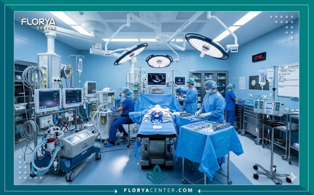 غرفة عمليات متطورة مجهزة لأحدث جراحات قلب الأطفال في أفضل المستشفيات.