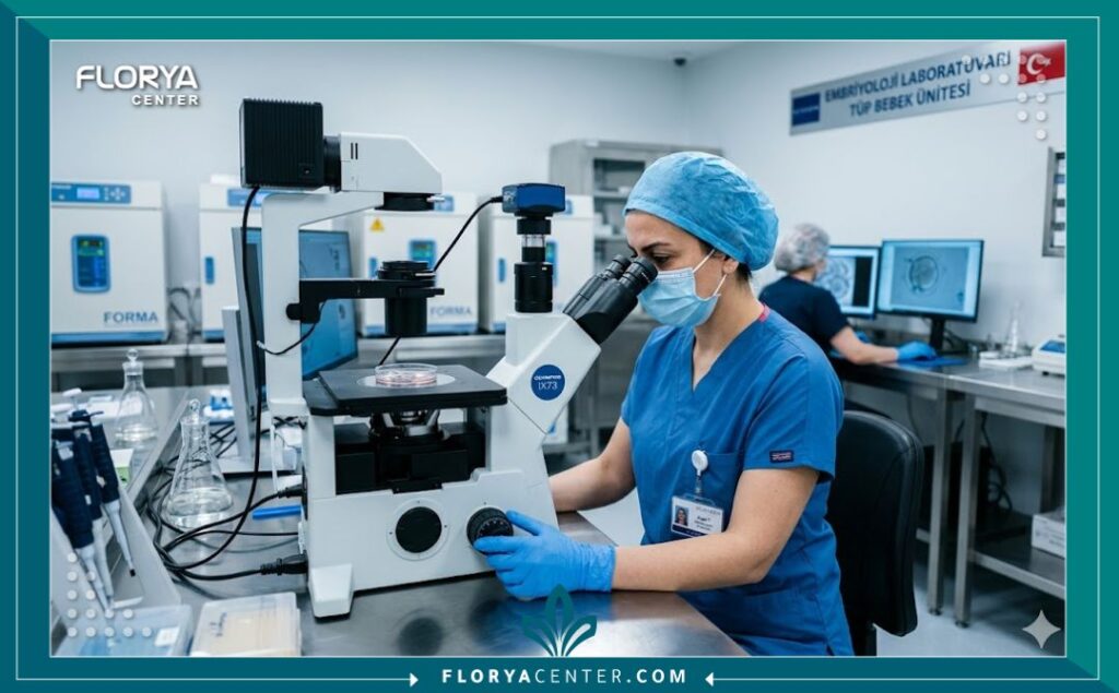 مختبر أجنة متطور في مستشفى تركي لعلاج العقم بأحدث التقنيات العالمية.