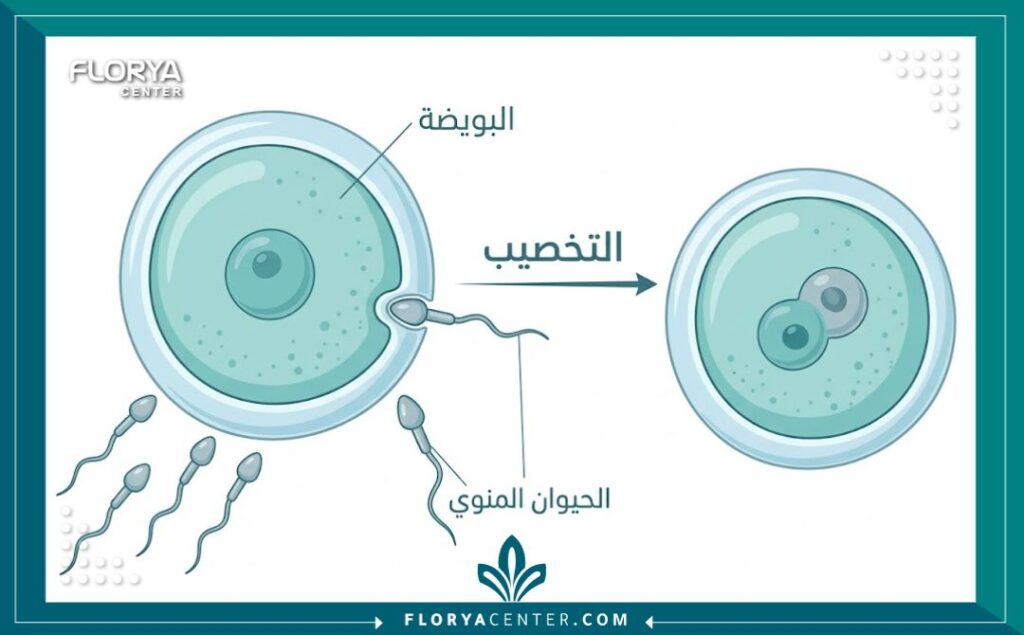 مخطط طبي توضيحي لعملية التخصيب داخل المختبر في مراكز الخصوبة التركية.