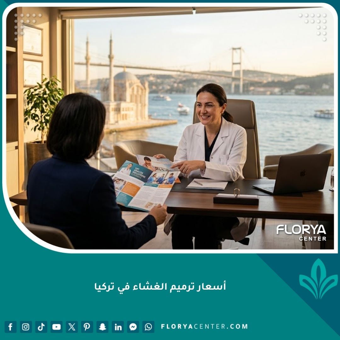 واجهة مقال أسعار ترميم الغشاء في تركيا داخل عيادة فاخرة في إسطنبول توحي بالثقة والخصوصية.