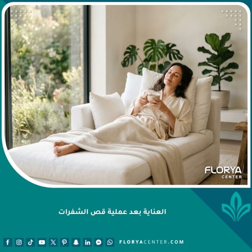 العناية بعد عملية قص الشفرات والراحة خلال فترة التعافي في بيئة هادئة.