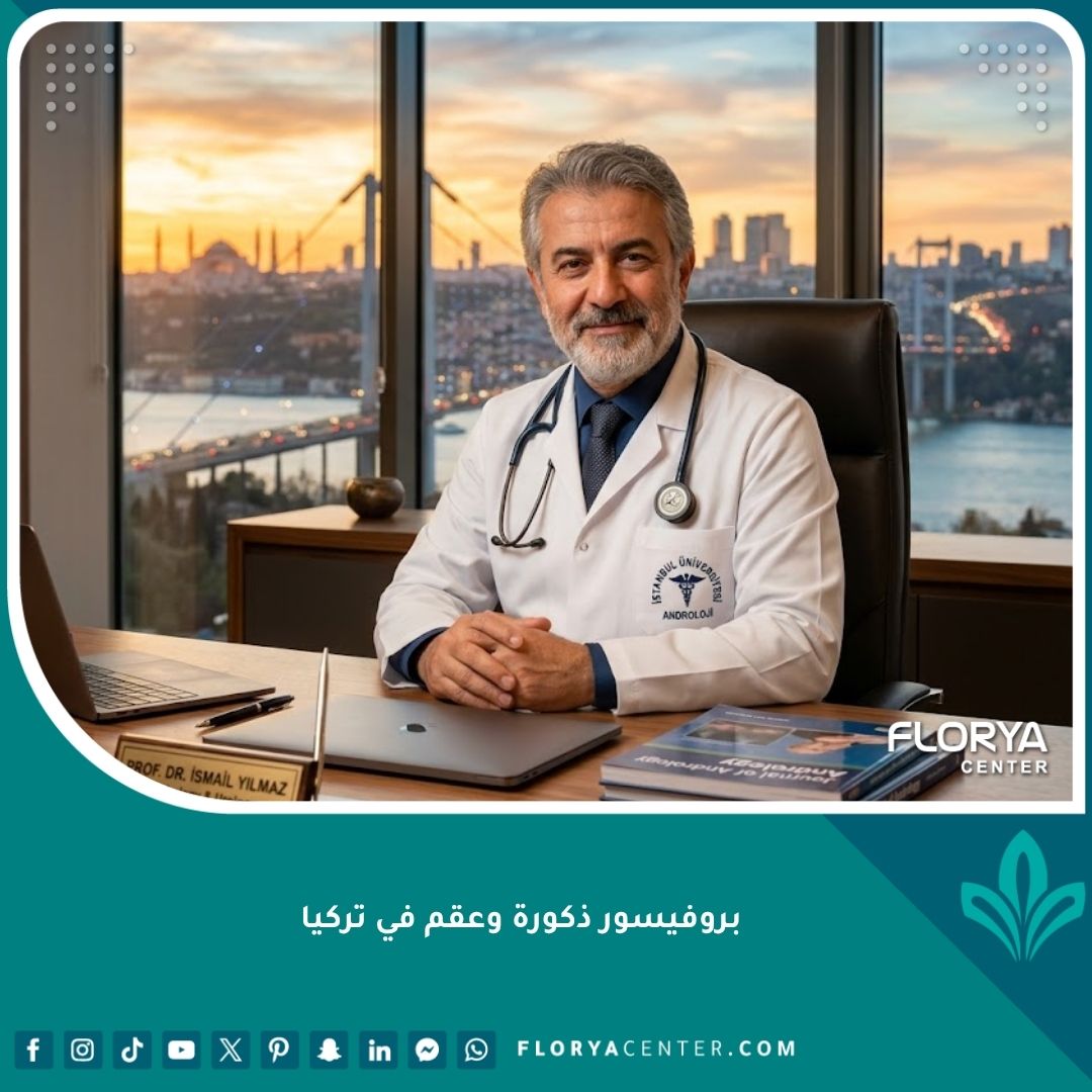 بروفيسور تركي متخصص في أمراض الذكورة والعقم في عيادته الحديثة بإسطنبول.