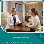 طبيبة تجميل متخصصة تقدم استشارة حول تكلفة تجميل المهبل بالدولار في عيادة حديثة.