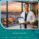 طبيب مسالك بولية خبير في غرفة كشف حديثة في اسطنبول مع إطلالة على البوسفور، يمثل زراعة الدعامة في تركيا.