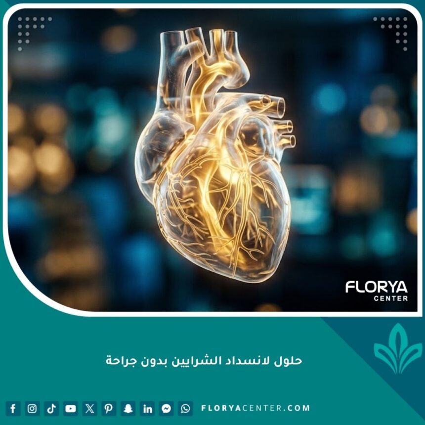 صورة تعبيرية سينمائية تظهر تدفق الدم بسلاسة في الشرايين، ترمز لعلاج انسداد الشرايين بدون جراحة.