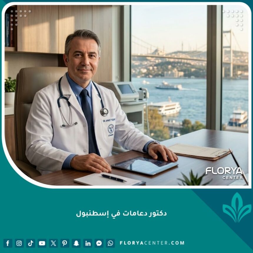 أفضل دكتور دعامات في إسطنبول داخل عيادة طبية حديثة تطل على البوسفور.