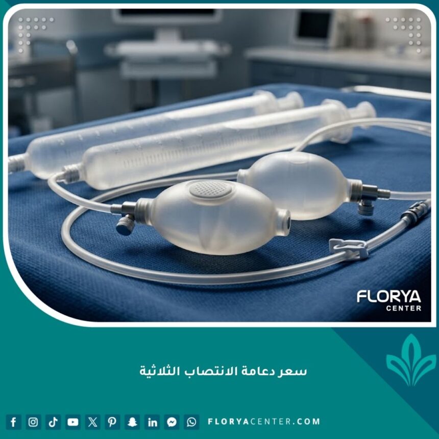 صورة احترافية توضح شكل دعامة الانتصاب الثلاثية الهيدروليكية ومكوناتها.