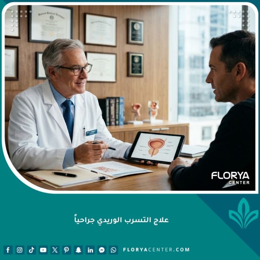 استشارة طبية متخصصة حول علاج التسرب الوريدي جراحياً في عيادة مسالك بولية حديثة.