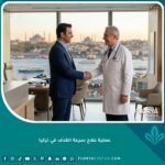 طبيب متخصص في علاج سرعة القذف في تركيا يستقبل مريضاً في عيادة حديثة.