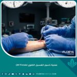 لقطة سينمائية لعملية ناسور الغسيل الكلوي (AV Fistula) داخل غرفة عمليات معقمة في مستشفى حديث.