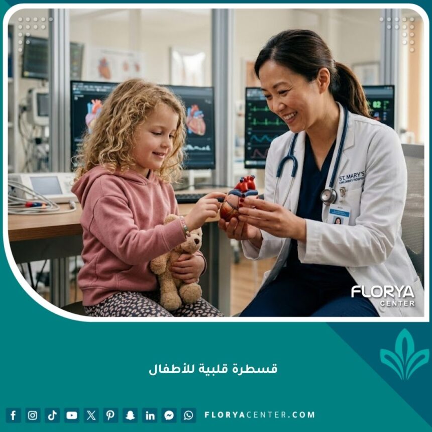 صورة واجهة لمستشفى متخصص في عمليات قسطرة القلب للأطفال تظهر الرعاية الطبية الفائقة.