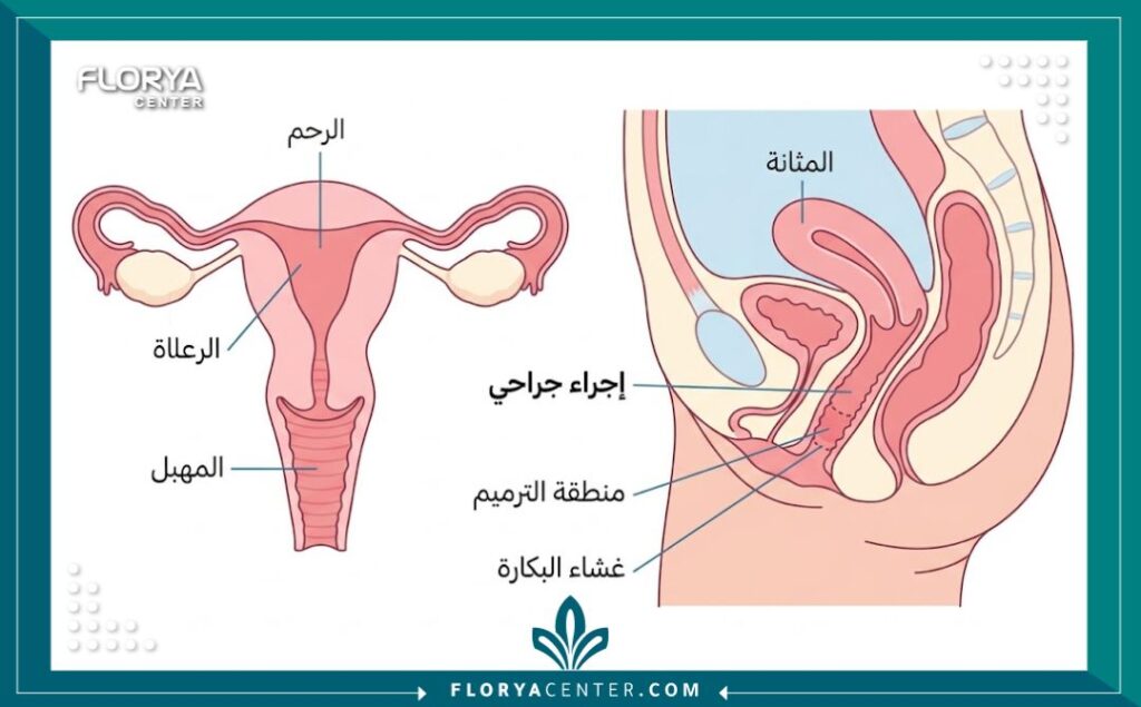 مخطط طبي يوضح تفاصيل عملية ترقيع غشاء البكارة في اسطنبول.