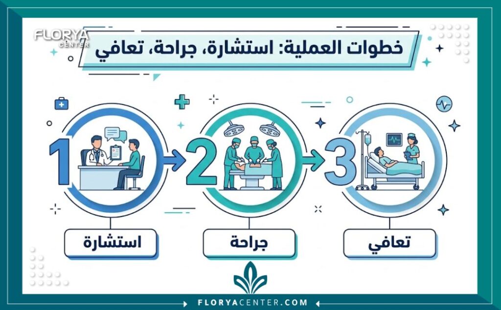 إنفوجرافيك يوضح مراحل عملية ترقيع الغشاء عند أفضل أطباء تركيا.