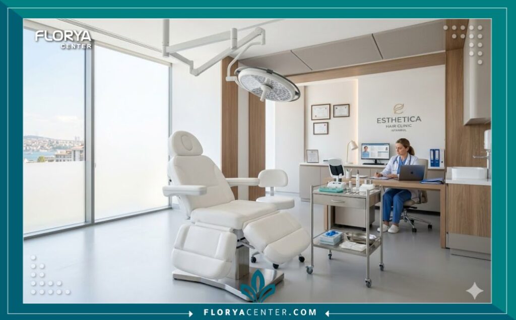 بيئة طبية معقمة داخل عيادة زراعة شعر متخصصة لضمان سلامة البصيلات.