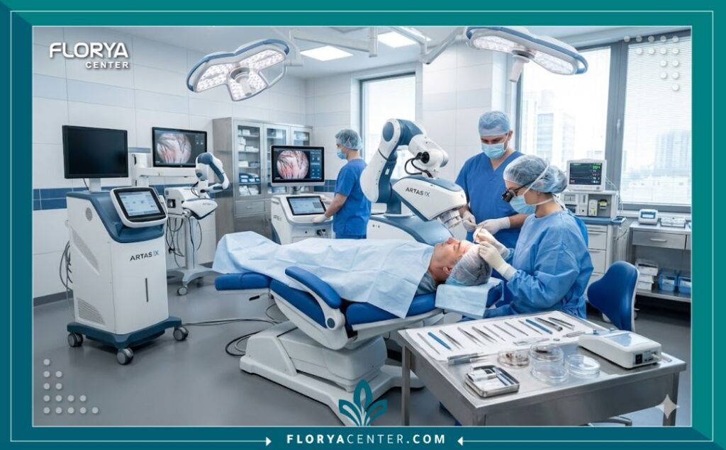 غرفة عمليات حديثة ومجهزة بأحدث تقنيات زراعة الشعر في أفضل مراكز زراعة الشعر.