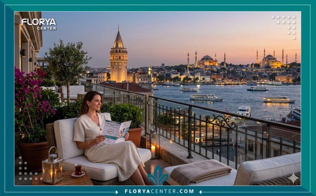 منظر بانورامي لإسطنبول يجمع بين جمال المدينة وخدمات السياحة العلاجية المتميزة لحقن البوتوكس في تركيا.