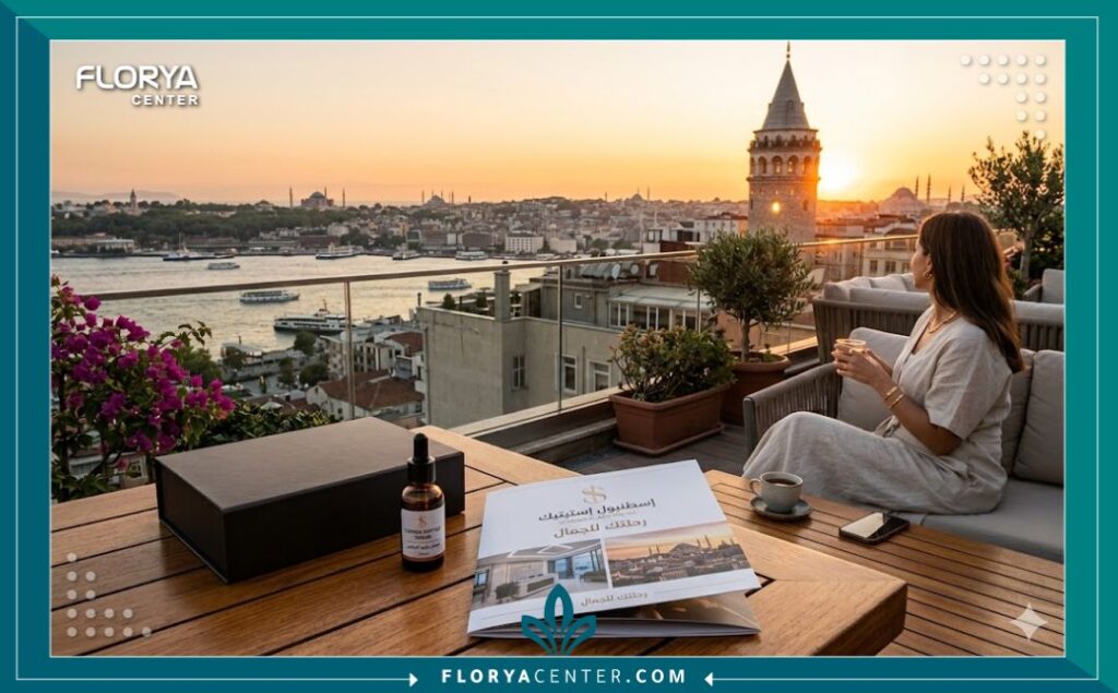 تجربة السياحة العلاجية في اسطنبول، تركيا، حيث يجتمع العلاج المتقدم بحقن الببتيدات مع رفاهية الإقامة والإطلالات الساحرة.