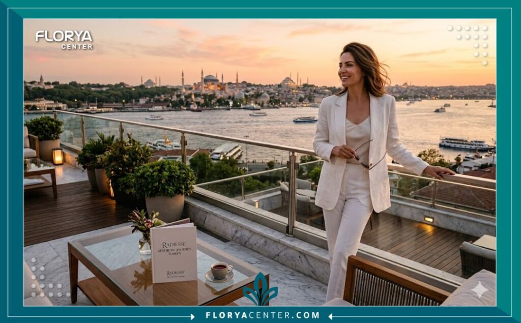 تجربة السياحة العلاجية في تركيا: الاستمتاع بجمال إسطنبول بعد إجراء حقن الراديس لشد الفك.