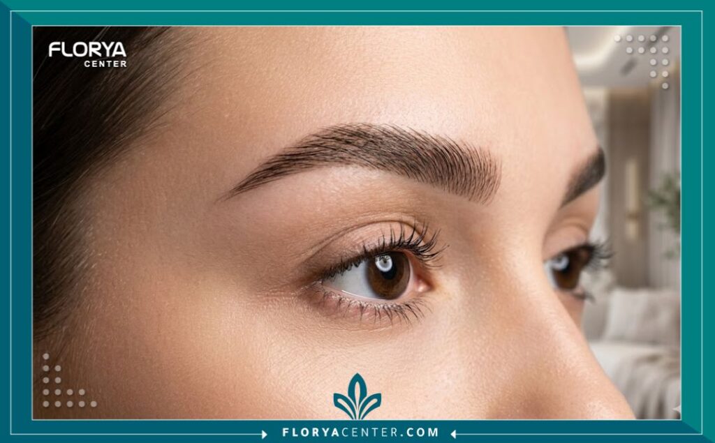 مظهر قريب وطبيعي لحاجب كثيف ومحدد بعد عملية الزراعة