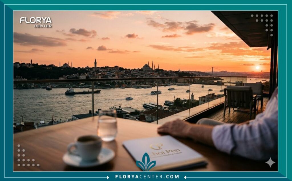 منظر الغروب في اسطنبول كوجهة رائدة للسياحة العلاجية لإجراء زراعة الشعر بتقنية DHI قلم تشوي Choi.