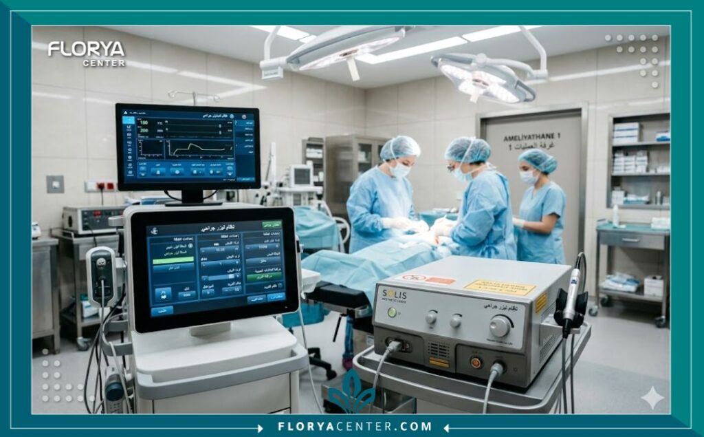 عيادة تجميلية حديثة ومعقمة في اسطنبول مجهزة بأحدث الأجهزة الطبية وفريق طبي نسائي خبير.