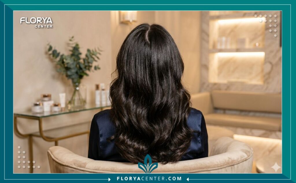 مظهر كثيف وصحي للشعر بعد الخضوع لجلسات علاج البلازما (PRP) لتقوية وتحفيز نمو البصيلات.