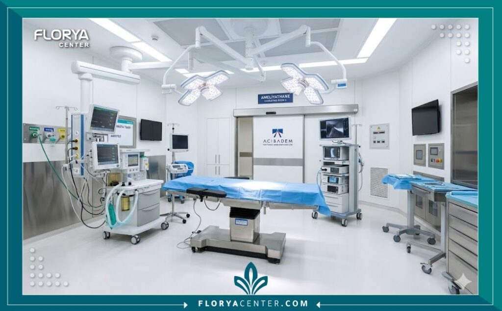 غرفة عمليات مجهزة بأحدث التقنيات الطبية لإجراء الجراحات النسائية في تركيا.