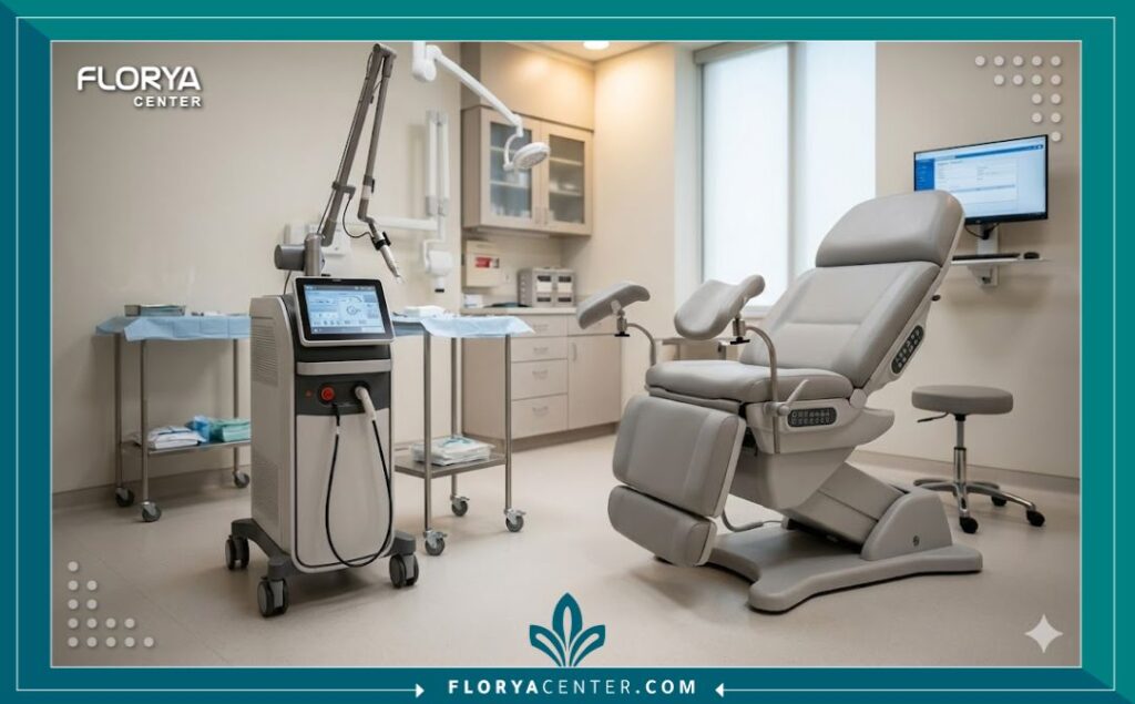 غرفة عمليات معقمة ومجهزة بأحدث التقنيات لعمليات التجميل النسائي.