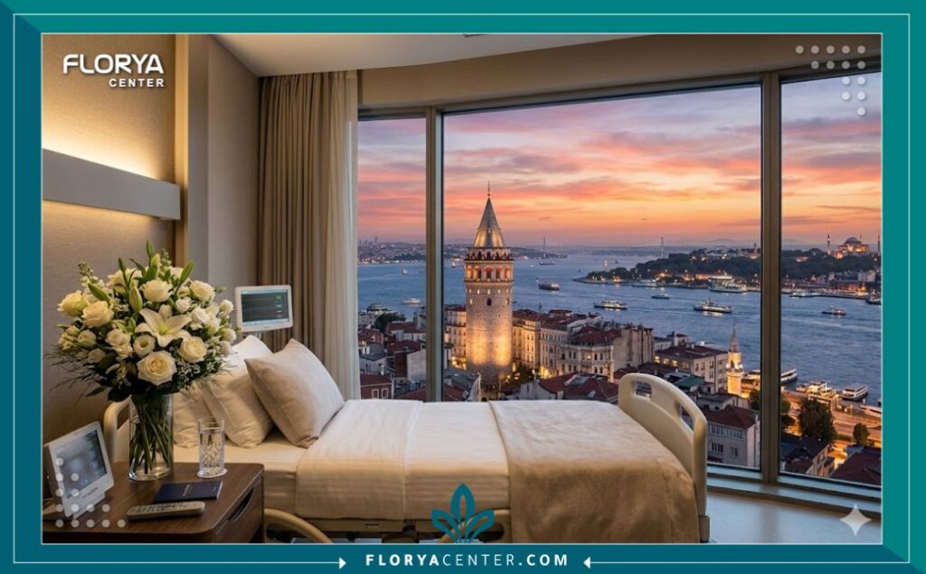 السياحة العلاجية في إسطنبول لعمليات قص الشفرات بالليزر أو الجراحة مع إطلالة على البوسفور.