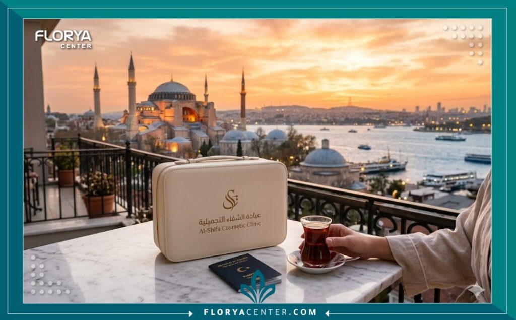 مشهد غروب الشمس في إسطنبول يجمع بين جمال المدينة والخدمات الطبية الفاخرة المتاحة لعمليات رتق غشاء البكارة للسياح.