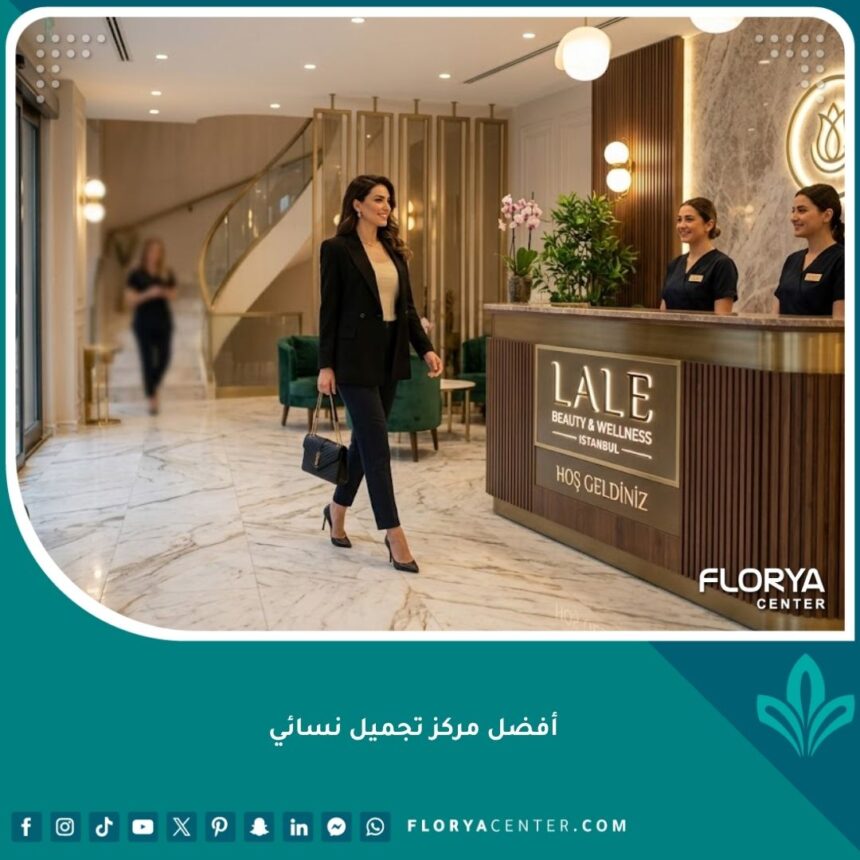 واجهة فاخرة لأفضل مركز تجميل نسائي في اسطنبول.