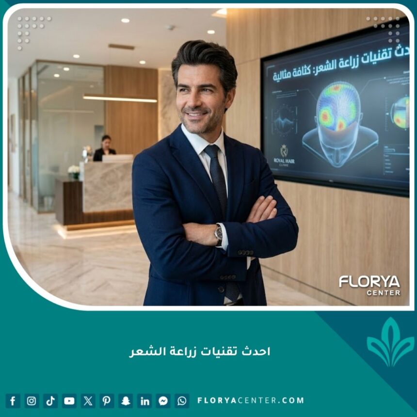 صورة بارزة تظهر نتيجة نهائية لزراعة الشعر بكثافة عالية باستخدام أحدث التقنيات للرجال.