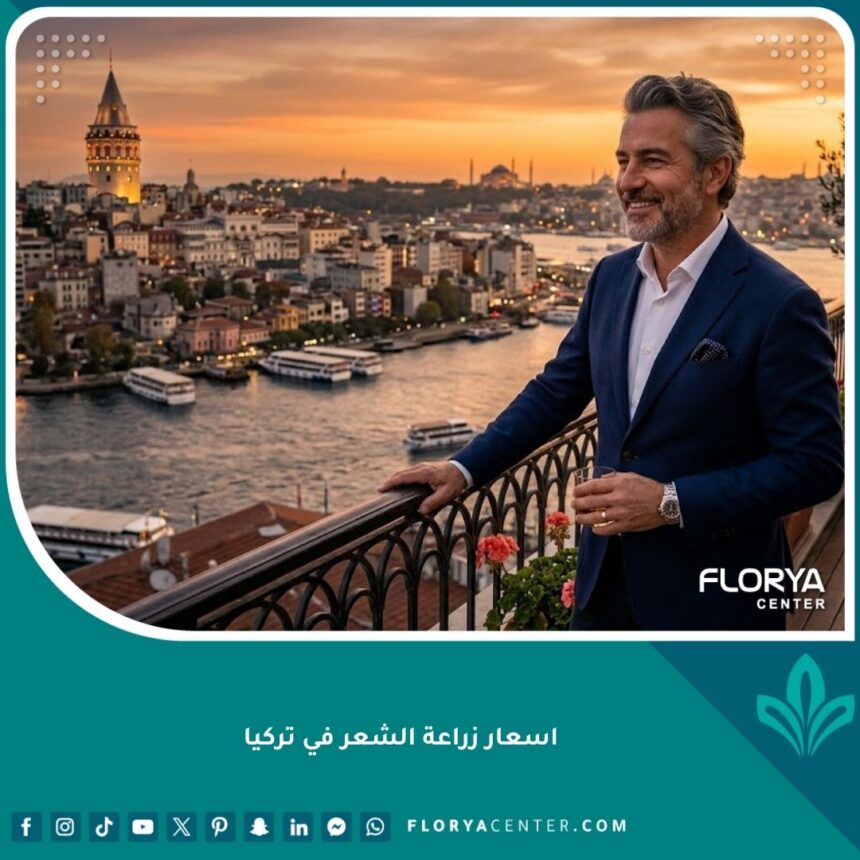 نتائج زراعة الشعر في تركيا تظهر رجلاً بظهر واثق أمام معالم مدينة اسطنبول الساحرة.