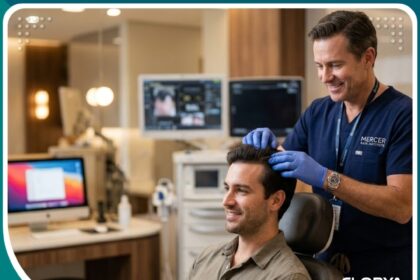 واجهة مقال أفضل مكان لزراعة الشعر في العالم يظهر طبيب مختص ونتائج زراعة شعر طبيعية.