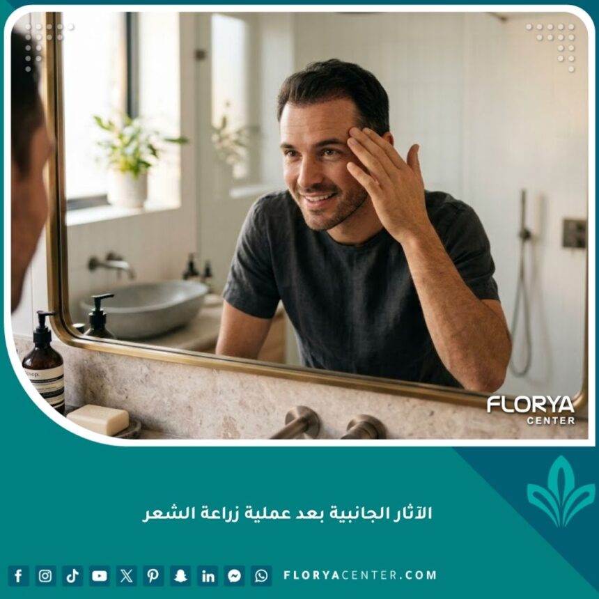 صورة مميزة توضح نجاح عملية زراعة الشعر وبدء مرحلة التعافي بثقة.