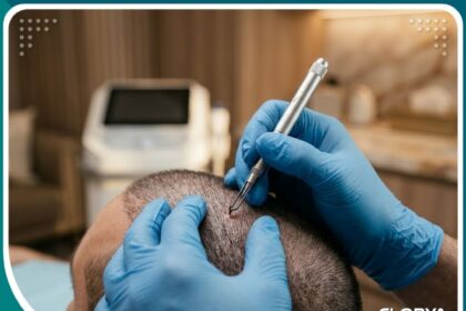 صورة مميزة توضح دقة عملية زراعة الشعر في عيادة متطورة، المقارنة بين تقنيات زراعة الشعر الحديثة.