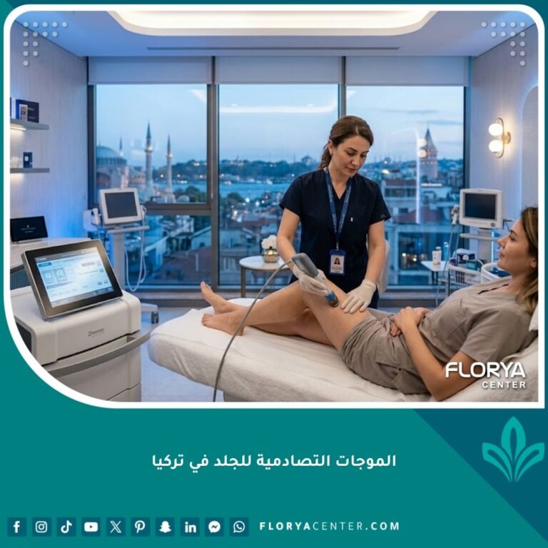 جلسة علاج بالموجات التصادمية للجلد في مركز تجميل متطور في تركيا لشد الترهلات.