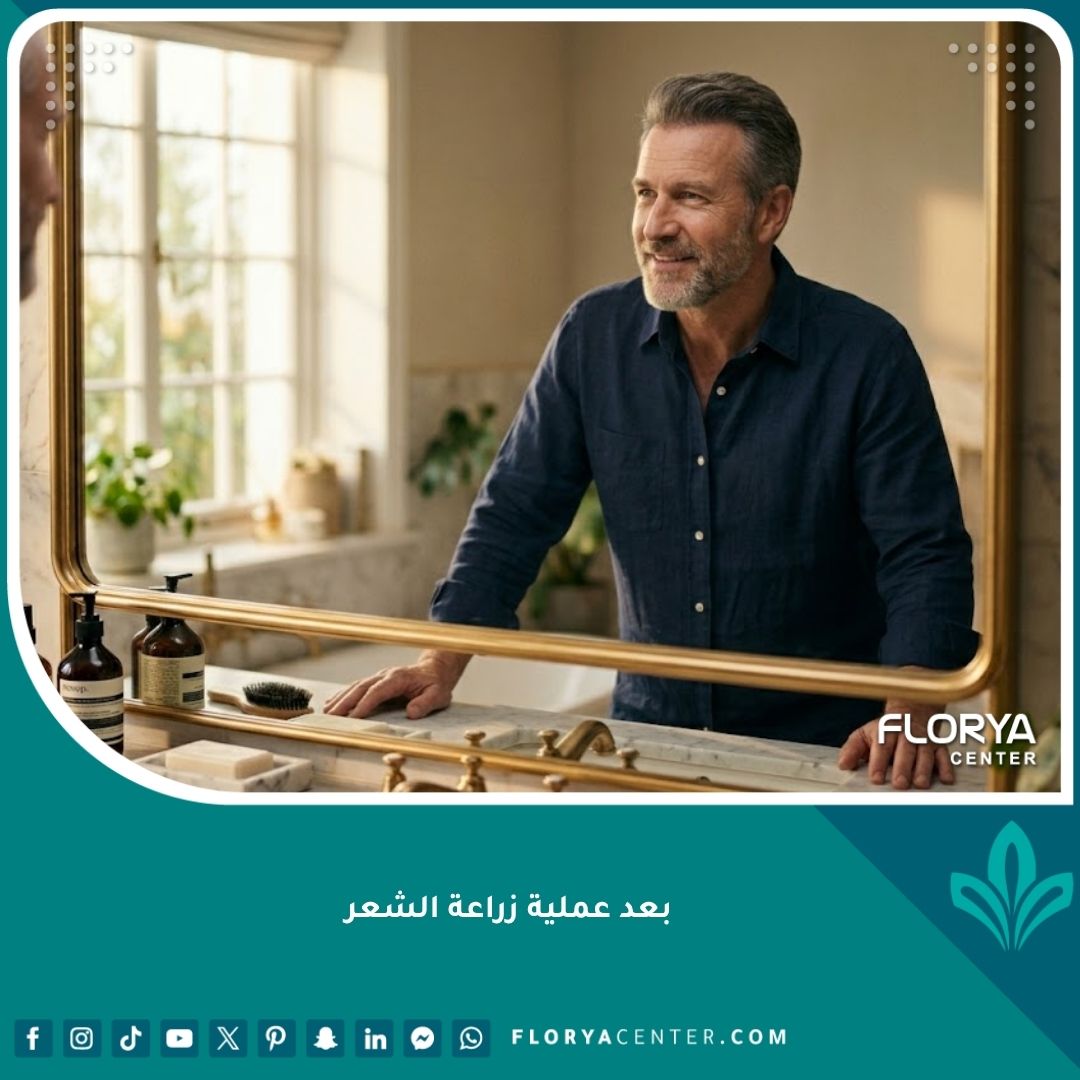 نتائج زراعة الشعر الناجحة ومظهر خط الشعر الطبيعي بعد العملية.