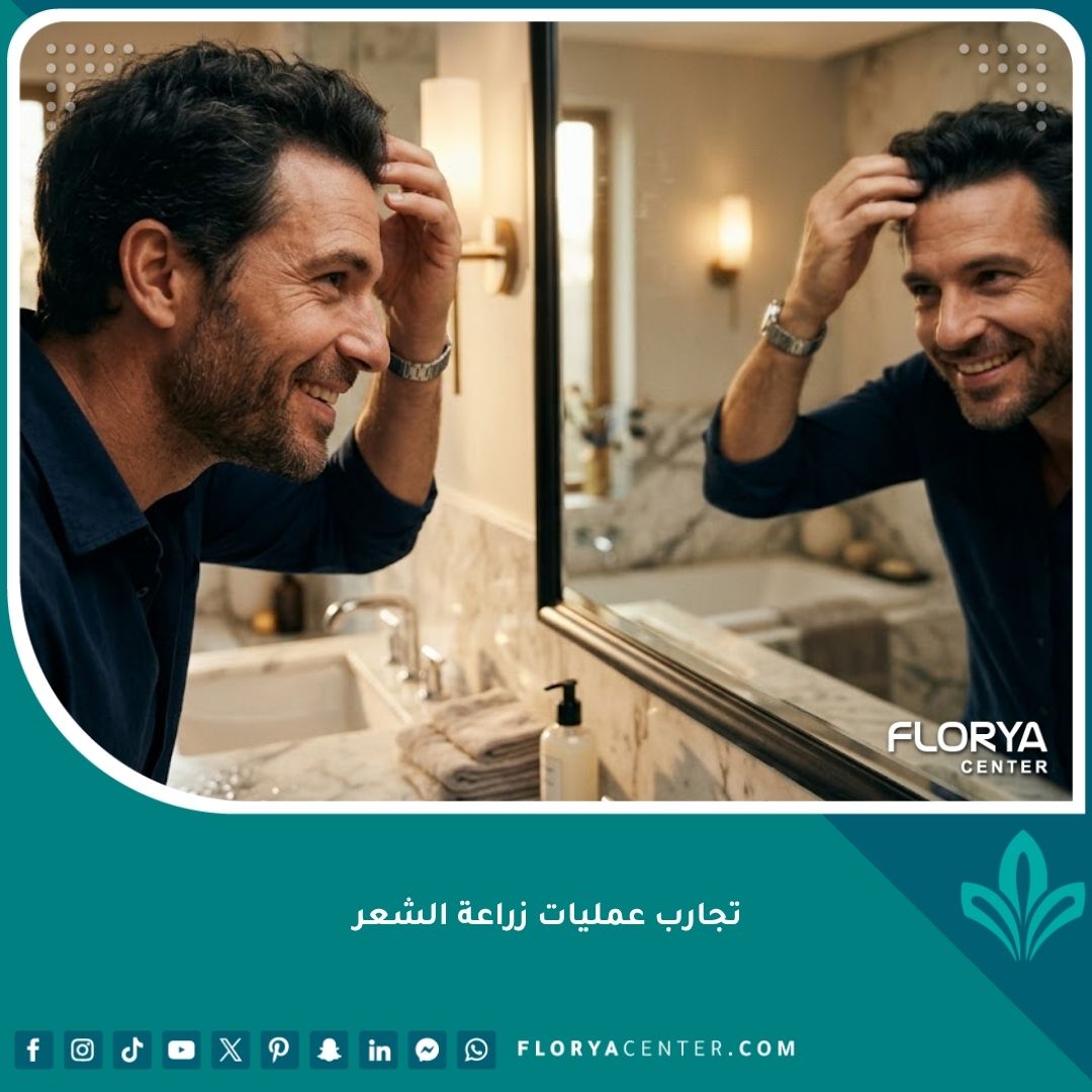 تجارب زراعة الشعر الناجحة تظهر كثافة الشعر والمظهر الطبيعي للرجل بعد العملية.