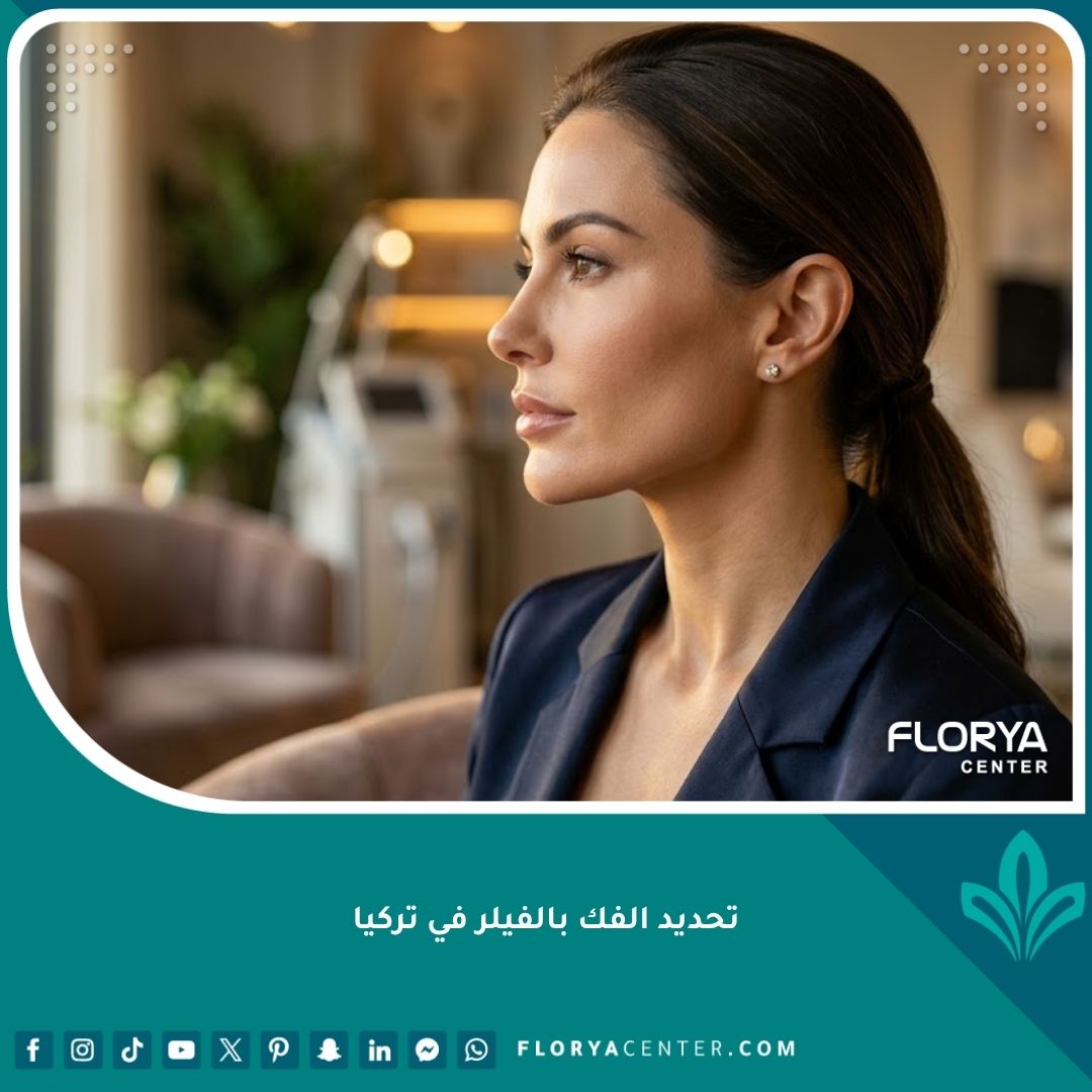 نتيجة نهائية مذهلة لتحديد الفك بالفيلر (تقنية تكساس) لامرأة في تركيا، تظهر فكاً منحوتاً ومشدوداً.