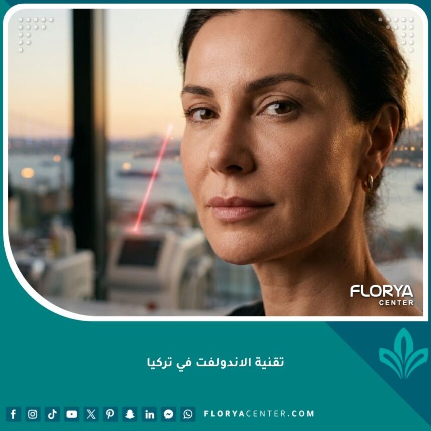 امرأة تتمتع ببشرة مشدودة وفك محدد بعد إجراء تقنية الاندولفت لشد الوجه في تركيا، تظهر نتائج الليزر الداخلي بديل الجراحة.