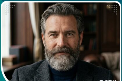 رجل بلمسة رجولية وشارب كثيف بعد عملية ناجحة لتكثيف شعر الشارب