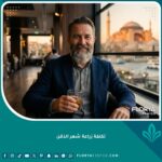 رجل وسيم ذو لحية كثيفة بعد نجاح عملية زراعة شعر الذقن في إسطنبول، تركيا.