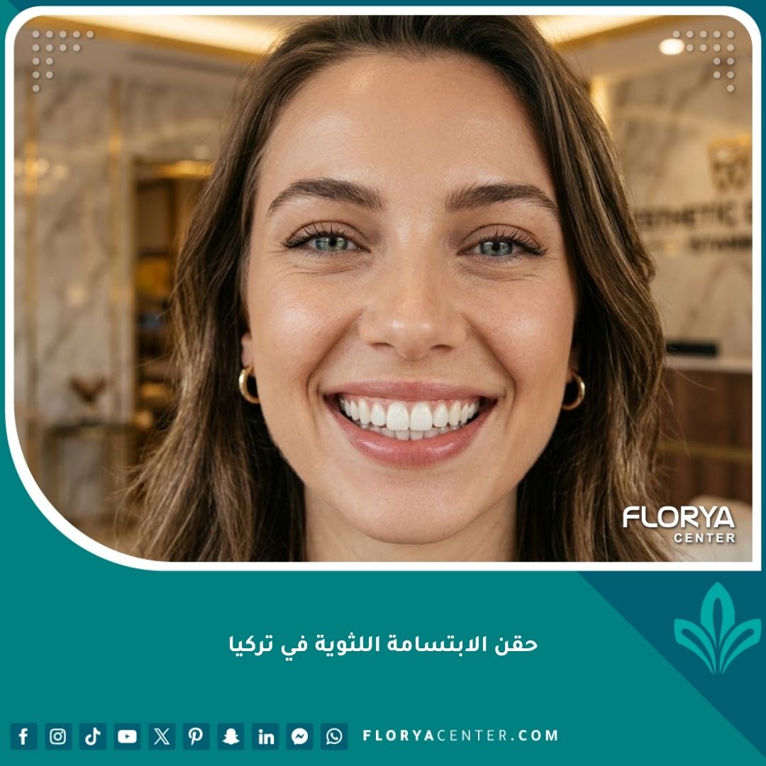 نتيجة نهائية لابتسامة واثقة وجميلة بعد إجراء حقن الابتسامة اللثوية في تركيا.