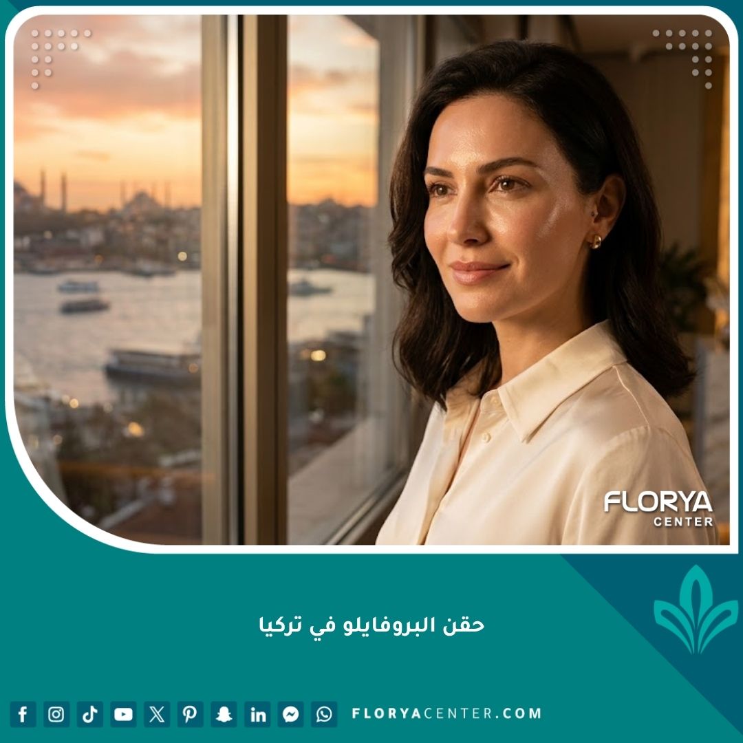 صورة مميزة عالية الجودة تظهر امرأة ذات بشرة متوهجة ورطبة، مما يبرز نتائج حقن البروفايلو للوجه والرقبة في اسطنبول، تركيا. إبرة المشاهير للنضارة بدون تغيير الملامح.