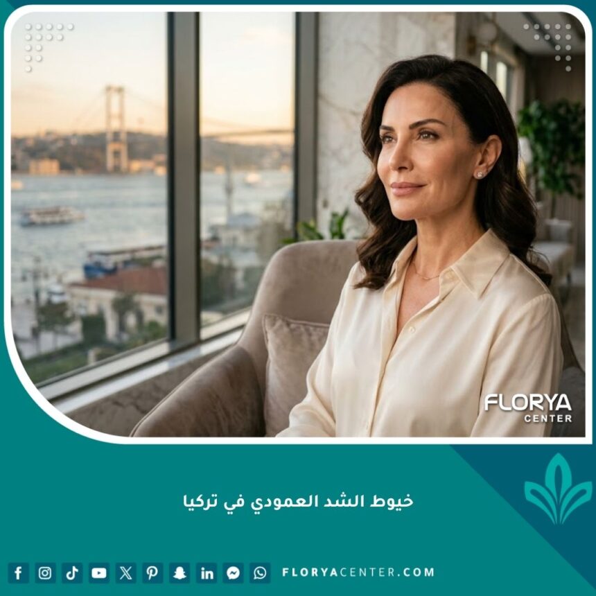 نتيجة تجميلية فورية تظهر ترهل الجلد المرفوع وفك منحوت باستخدام تقنية خيوط الشد العمودي المتقدمة في تركيا امرأة تبدو أصغر سناً.