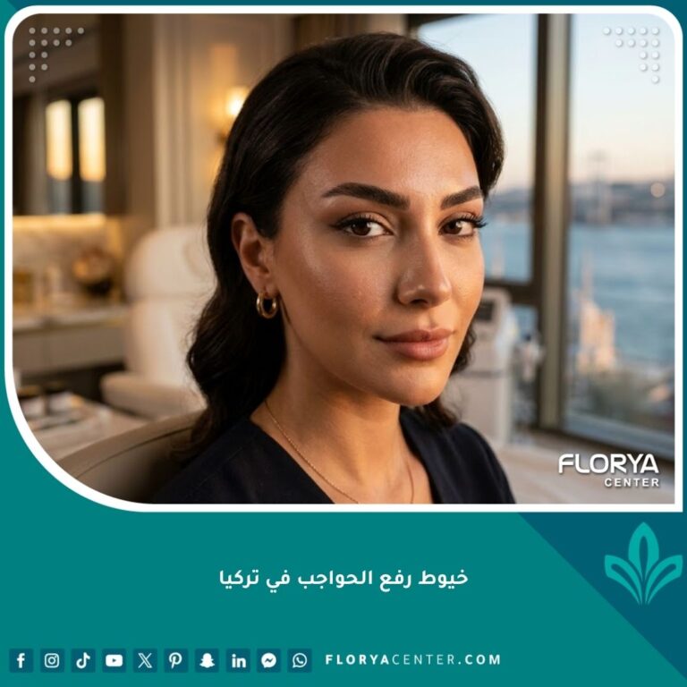 صورة تجميلية احترافية تظهر نتيجة عملية رفع الحواجب بالخيوط (Fox Eyes) في إسطنبول، تركيا، مع سحبة عين جذابة وطبيعية.