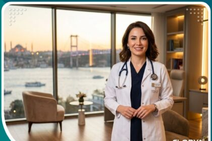 دكتورة متخصصة في عمليات قص الشفرات في تركيا داخل عيادة طبية حديثة في اسطنبول.