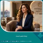 امرأة عربية بابتسامة واثقة تظهر نتائج طبيعية وكثيفة بعد عملية زراعة الشعر للنساء، واجهة مقال طبي.