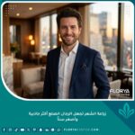 رجل وسيم وواثق من نفسه بعد عملية زراعة الشعر يبتسم للكاميرا، يظهر مظهرًا جذابًا وأكثر شبابًا.